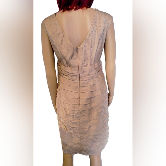 JONES WEAR GOLD SLEEVELESS FRONT BOW DRESS SZ 16 - Picture 2 of 9